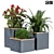 Elegant Floral Planter Box 3D model small image 1