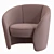 Elegant Pearl Pink Accent Armchair 3D model small image 1