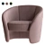 Elegant Pearl Pink Accent Armchair 3D model small image 7