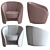 Elegant Pearl Pink Accent Armchair 3D model small image 12