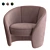 Elegant Pearl Pink Accent Armchair 3D model small image 13