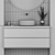 Modern Bathroom Set: Vanity, Mirror, Tiles 3D model small image 3