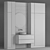 Modern Bathroom Set: Vanity, Mirror, Tiles 3D model small image 5