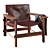 Luxurious Leather Sling Chair 3D model small image 1