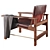 Luxurious Leather Sling Chair 3D model small image 3