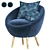 Luxury Velvet Accent Chair 3D model small image 1