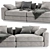 Luxury Flexform Beauty 3-Seat Sofa 3D model small image 3