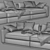 Luxury Flexform Beauty 3-Seat Sofa 3D model small image 4