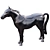 Metallic Horse Sculpture 3D model small image 3