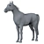 Metallic Horse Sculpture 3D model small image 5