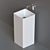 Monowash 40 - Elegant Ceramic Basin 3D model small image 1