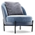 Luxurious Theodor Velvet Armchair 3D model small image 1