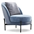 Luxurious Theodor Velvet Armchair 3D model small image 3