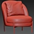 Luxurious Theodor Velvet Armchair 3D model small image 4