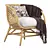 Stylish Rattan Armchair: Ikea Buskbo 3D model small image 4