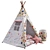 Kids Playhouse Wigwam: Interactive Indoor Teepee 3D model small image 3