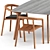 Teak Solid Armchair and Torsa Dining Table Set 3D model small image 2