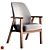 Elegant Wood Frame Chair 3D model small image 1