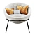 Sand Nuance Bowl Chair: Modern & Stylish Design 3D model small image 2