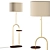 Gustav Floor Lamp: Modern Elegance in Brass & Walnut 3D model small image 3