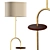 Elegant Brass and Walnut Floor Lamp 3D model small image 4