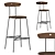 Industrial Iron Anna Stool 3D model small image 1