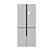 Hansa FY418.3DFXC: Dual-Door Display Refrigerator 3D model small image 3