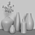 Modern Black Vases: Elegant Home Decor 3D model small image 9