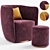 Cozy Comfort: Leisure Armchair A 3D model small image 1