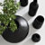 Elegant Black Vases Set with Pampa Grass 3D model small image 3