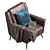 Luxury Cambridge Leather Armchair 3D model small image 5