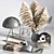 Pampas & Figurine Decor Set 3D model small image 1