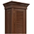 Classic Wood Wardrobe with Glass Door 3D model small image 2