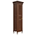 Classic Wood Wardrobe with Glass Door 3D model small image 3