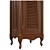 Classic Wood Wardrobe with Glass Door 3D model small image 4