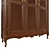 Classic Wood Wardrobe 3D model small image 4