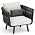 Sleek Tosca Club Chair by Tribu 3D model small image 3