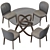 Modern Cattelan Chris Chair & Carioca Table Set 3D model small image 3