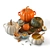 Harvest Pumpkin Decor Set 3D model small image 1