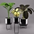 Modern Black Pot Trio 3D model small image 1