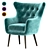 Elegant Alyssa Velvet Armchair 3D model small image 5