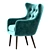 Elegant Alyssa Velvet Armchair 3D model small image 1