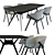 Modern Dining Set: Alias Biplane Table + Kobi Soft Chair 3D model small image 1