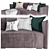 Modern Grey Velvet Sofa 3D model small image 1