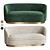 Luxury Tropez Velvet Petite Sofa 3D model small image 1
