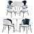 MInotti Fill Noir Chair Set 3D model small image 4