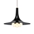 Elegant Cluster Pendant with Black Metal and Beige Glass Shades 3D model small image 1