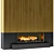 Modern Brass Panel Fireplace 3D model small image 3