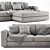 Minotti Hamilton Modern Chaise Lounge Sofa 3D model small image 2