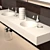 Sleek Modern Washbasin 3D model small image 3